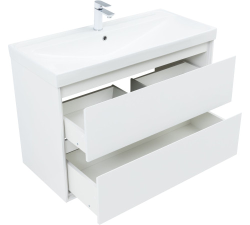 Тумба под раковину Aquanet Милан 100 белый глянец