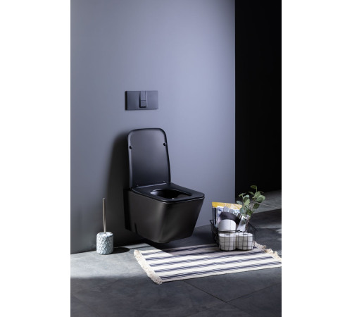 Унитаз подвесной Aquanet Rimless Tavr-W BL-103N-WHT black черный матовый