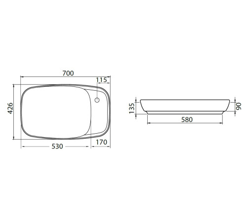 Раковина накладная Allen Brau Liberty 4.32012.31 черный матовый