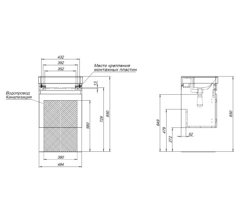 Тумба под раковину Aquanet Оптима 50 дуб рустикальный