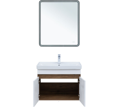 Тумба под раковину Aquanet Оптима 70 дуб рустикальный/белый сатин