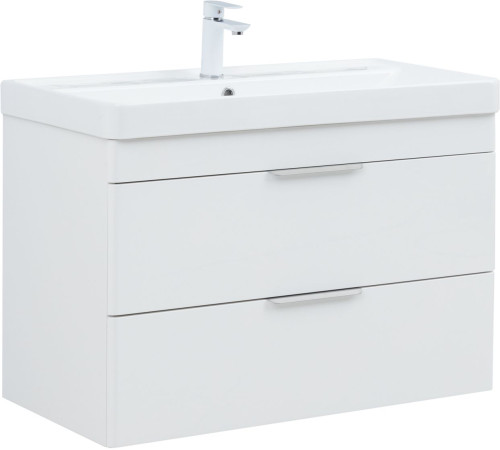 Тумба под раковину Aquanet Ирис New 90 белый глянец