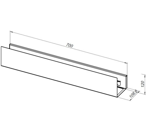 Полка Aquanet Магнум Н 70x12 черная матовая, с крючками