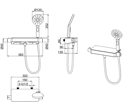 Смеситель для душа Allen Brau Fantasy 5.11002-00 хром