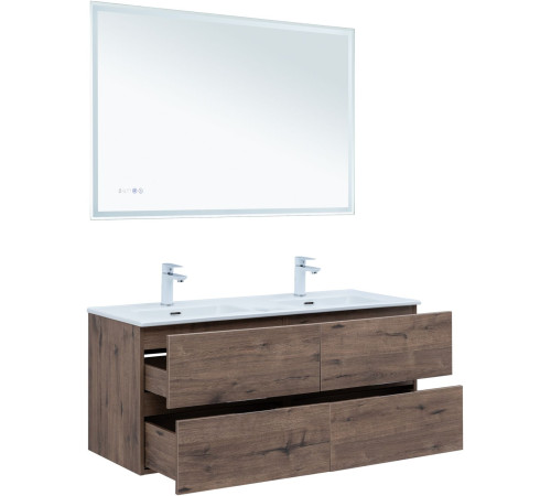 Тумба под раковину Aquanet Алвита New 60 2 ящика, дуб веллингтон табак