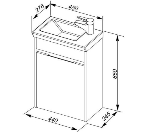 Раковина для тумбы Sanovit Isik 45 4045-KL