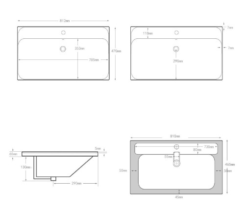 Раковина Aquanet Flash 80