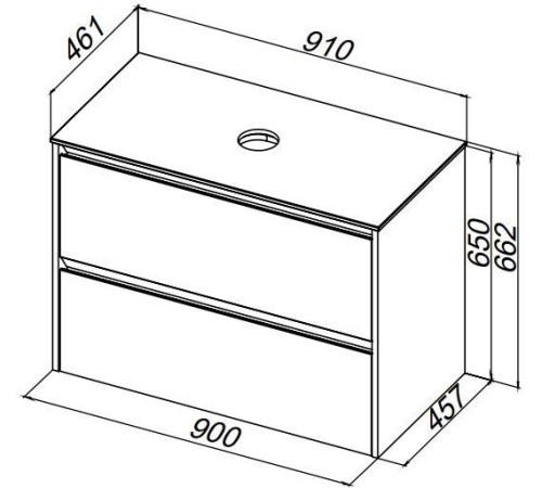 Столешница Allen Brau Activity 90 1.35023.ST акриловый камень сатин