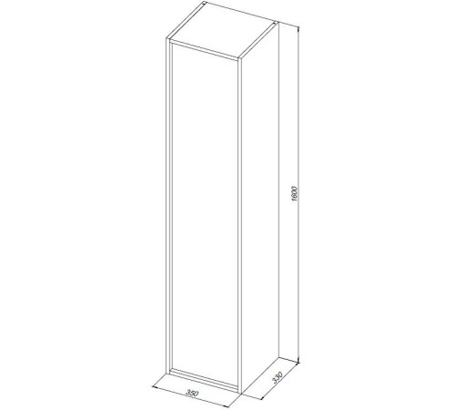 Шкаф-пенал Aquanet Lino (Flat) 35 дуб веллингтон