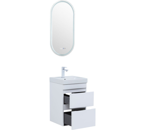 Тумба под раковину Aquanet Слим 40 белый сатин