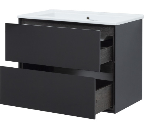 Тумба под раковину Aquanet Милан 80 черный глянец