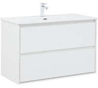 Тумба под раковину Aquanet Милан 100 белый глянец