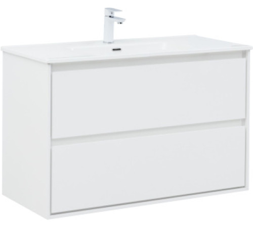 Тумба под раковину Aquanet Милан 100 белый глянец