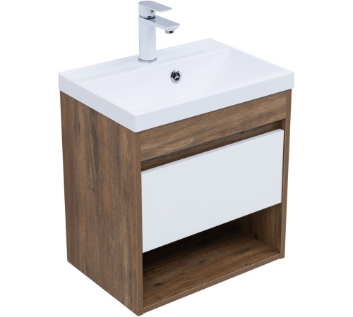 Тумба под раковину Aquanet Тренд 50 дуб рустикальный/белый сатин