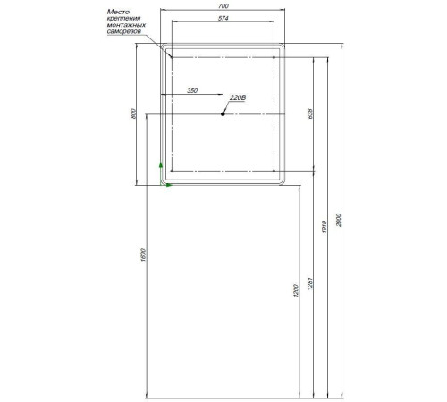 Зеркальный шкаф Aquanet Оптима 70 с LED подсветкой