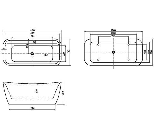 Акриловая ванна Allen Brau Infinity 2 170x78 2.21002.21