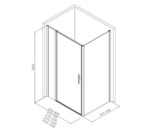 Душевой уголок Allen Brau Priority 160x100 3.31039.BBA + 3.31048.BBA черный браш