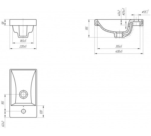 Раковина Cersanit Moduo 40 S-UM-MOD40/1