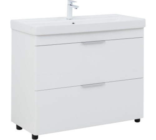 Тумба под раковину Aquanet Ирис New 100 напольная, белый глянец