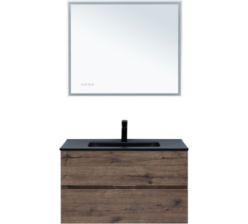 Тумба под раковину Aquanet Алвита New 90 2 ящика, дуб веллингтон табак