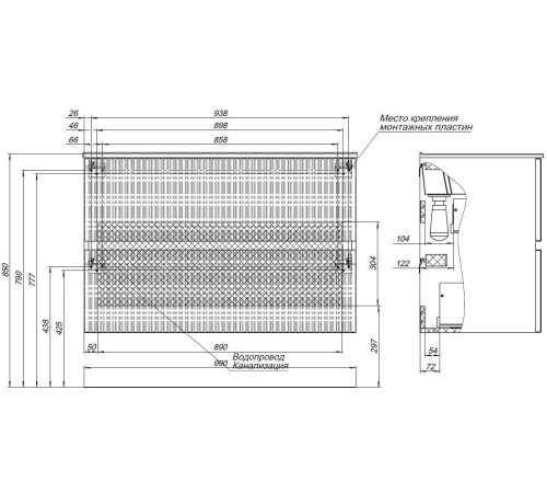 Тумба под раковину Aquanet Джейн 100 мисти грин