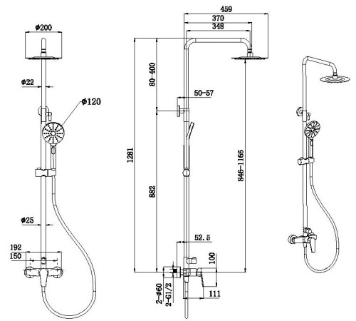Душевая стойка Allen Brau Eclipse 5.E1006-31 черный матовый