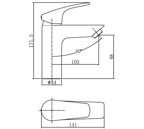 Смеситель для раковины Aquanet Static Black AF330-10B