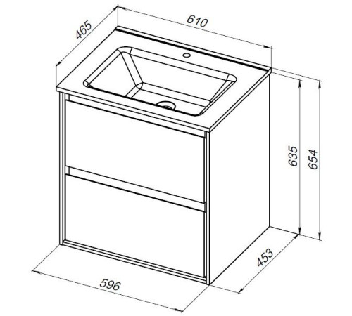 Тумба под раковину Aquanet Милан 60 дуб рустикальный