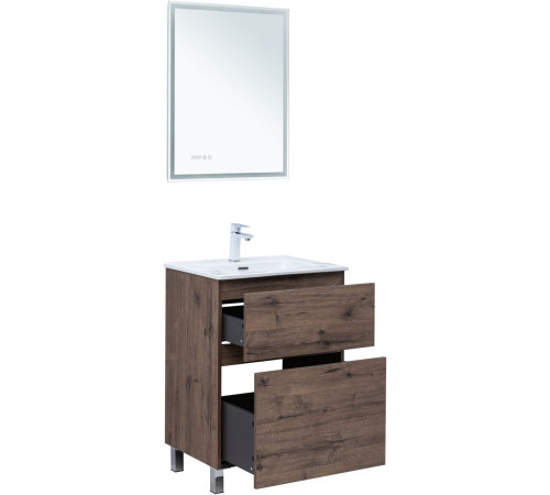 Тумба под раковину Aquanet Алвита New 60 напольная, дуб веллингтон табак