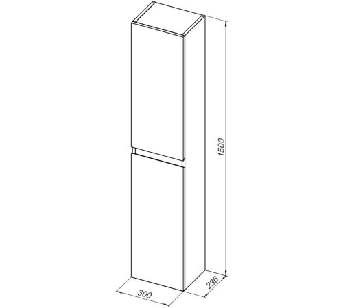 Шкаф-пенал Aquanet Нота New 30 белый глянец