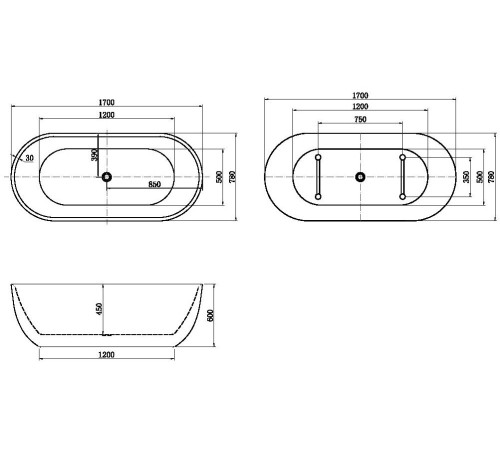 Акриловая ванна Aquanet Delight 170x78