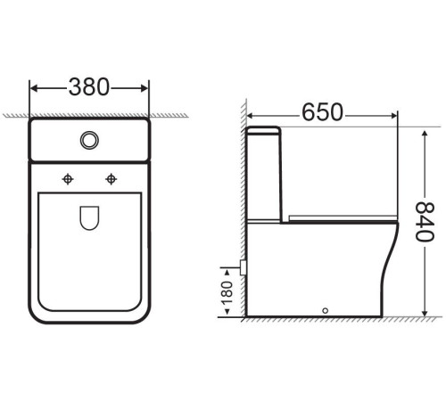 Сливной бачок Aquanet Cube-C-1 CL-12248B-1