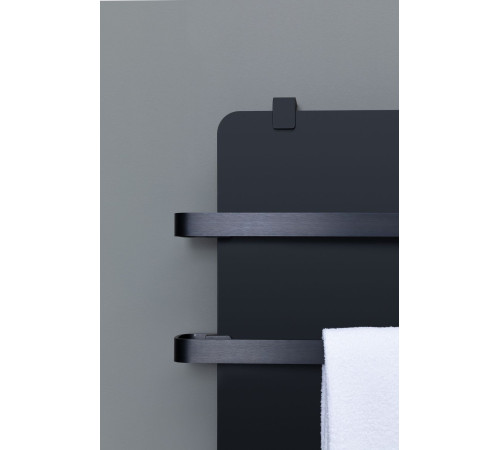 Полотенцесушитель электрический Allen Brau Infinity 120x44 с рейлингом 2.0 и креплением, черный матовый