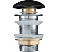 Донный клапан Aquanet черный матовый, без перелива