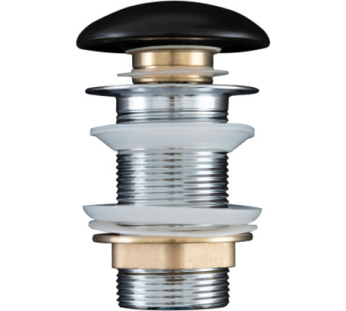 Донный клапан Aquanet черный матовый, без перелива