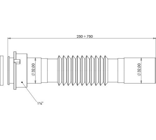 Гибкое соединение Aquanet 1 1/4'' x 32мм