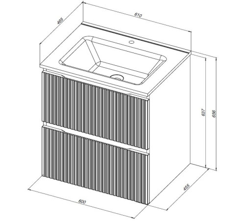 Тумба под раковину Aquanet Джейн (Flat) 60 маренго