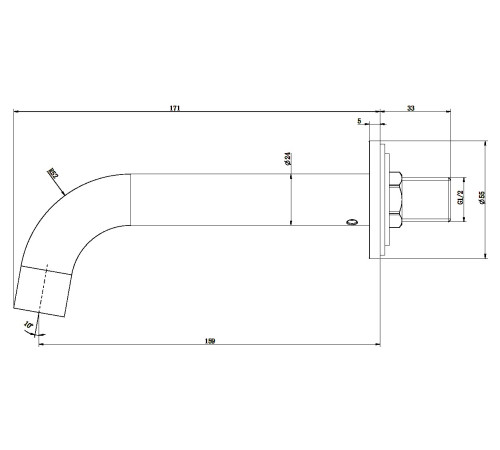 Излив Allen Brau Priority 5.31018-BN никель браш