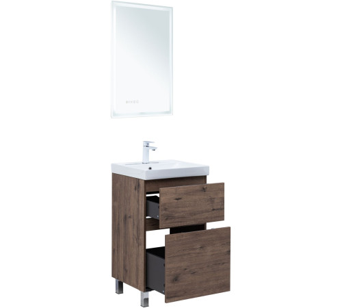 Тумба под раковину Aquanet Алвита New 50 напольная, дуб веллингтон табак