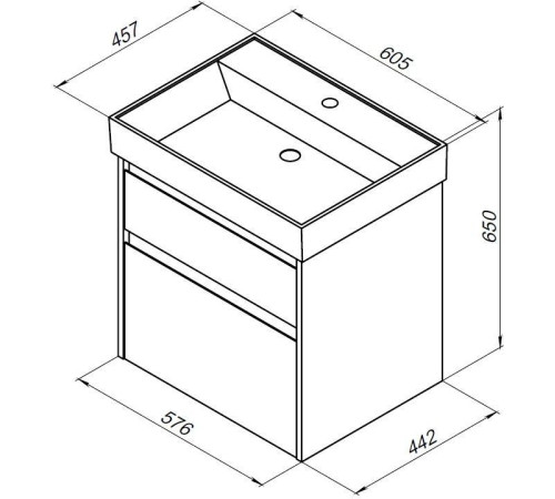 Раковина Aquanet Латина 60