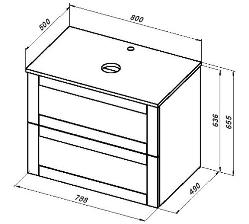 Тумба под раковину Aquanet Терра 80 маренго