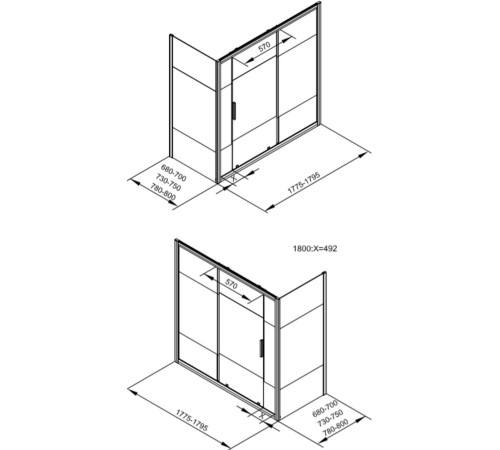 Шторка на ванну Aquanet Practic AE10-B-180H150U-CP, прозрачное стекло