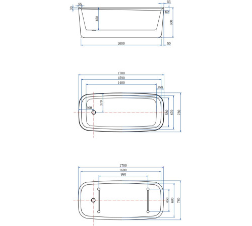 Акриловая ванна Allen Brau Infinity 3 170x78 2.21003.20/CGM