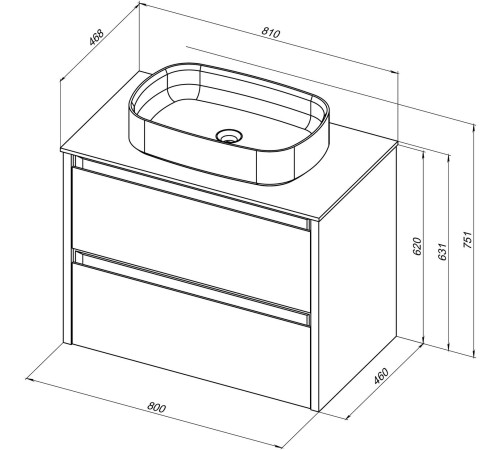 Тумба под раковину Allen Brau Fantasy 80 1.11001.BGM 2.0 синий матовый
