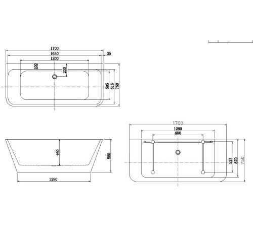 Акриловая ванна Aquanet Family Perfect 170x75 13775-GW