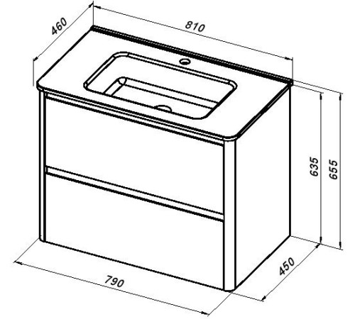 Тумба под раковину Allen Brau Gravity 80 1.370009.CGM олива матовый