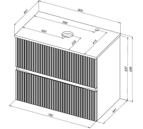 Тумба под раковину Aquanet Джейн 80 маренго