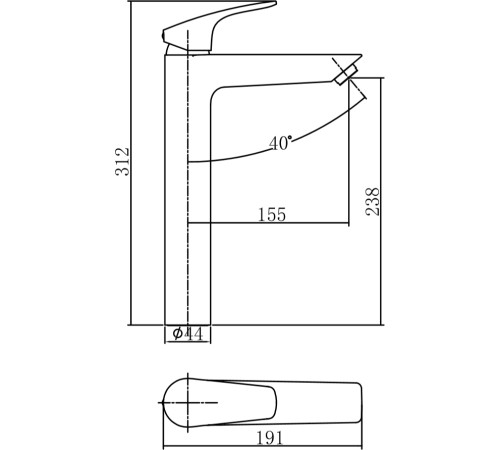 Смеситель для раковины Aquanet Static AF330-11C