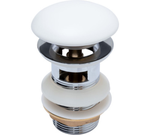 Донный клапан Aquanet белый матовый, с переливом