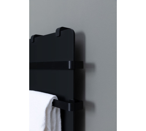 Полотенцесушитель электрический Allen Brau Infinity 120x44 с рейлингом 2.0 и креплением, черный матовый